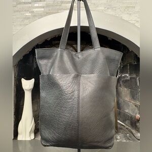 Roost black pebbled leather tote